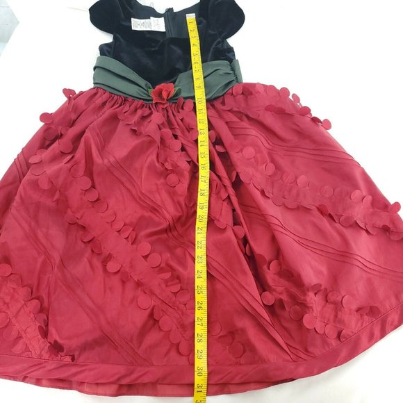 Iris And Ivy Girls Red Black Cap Sleeve Round Neck Ruffled A Line Dress … - Picture 11 of 15